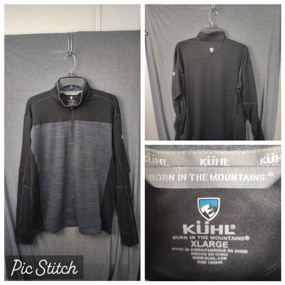 Kuhl Revel 1/4 Zip Kashmira Fleece Sweater Pullover Black 3007 Men's Xlarge - Picture 1 of 8